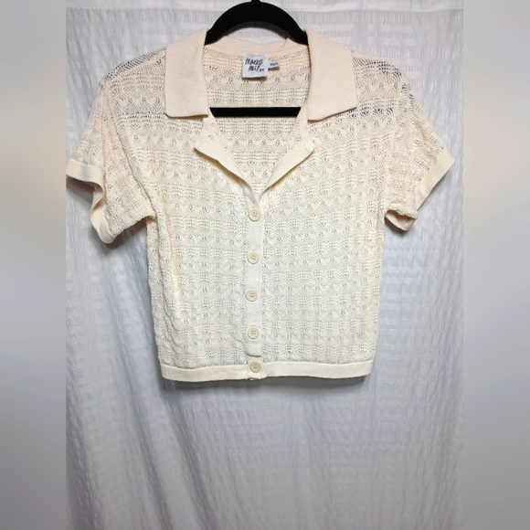 Princess Polly Shortsleeve Button Up Knit Top. Size Xs/ S - Picture 1 of 6